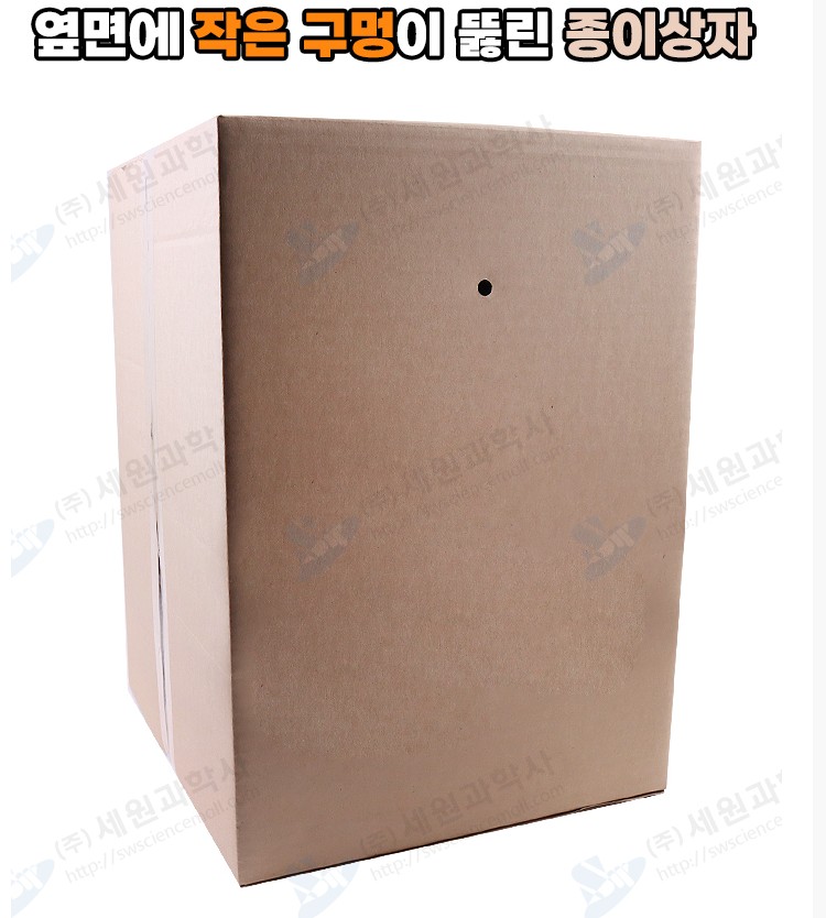 옆면에 작은 구멍이 뚫린 종이상자