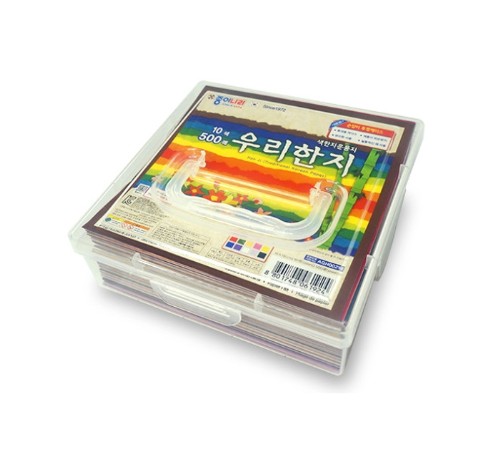 우리한지색종이 10색 500매입 / 플라스틱케이스입