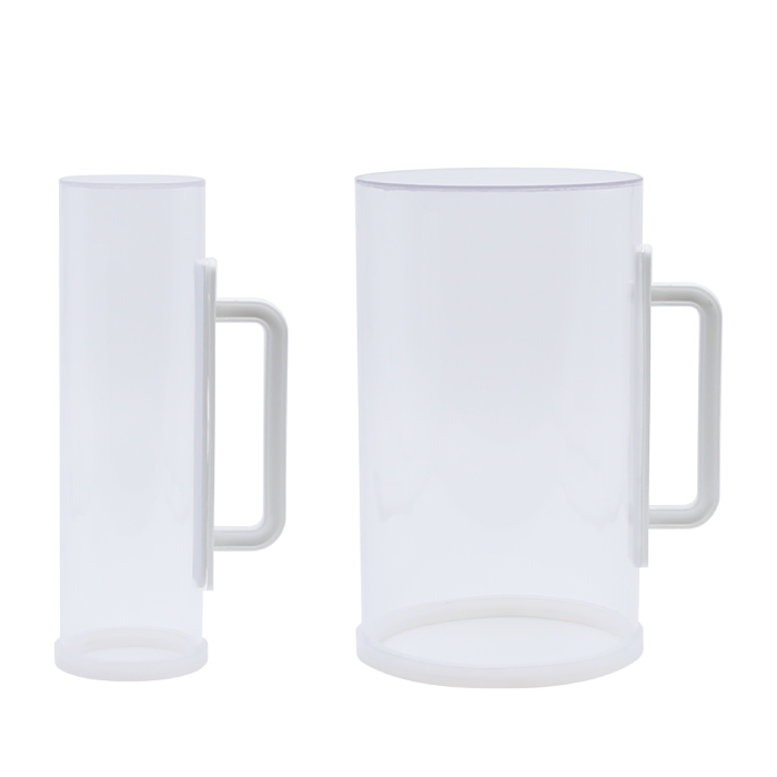 크기가 다른 투명한 아크릴통 ( 손잡이부 - 2개1조 )