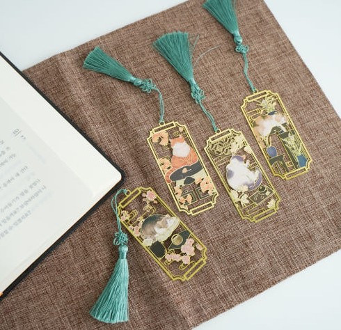 북마크 책갈피 북클립 고양이 금속 북마커 책갈피만들기 전통 금장 납작 기념품 선물 독서용품 / 종류선택